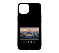Seoul City Korea Skyline Sunset Retro Travel Graphic Case for iPhone 15 Plus
