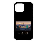 Seoul City Korea Skyline Sunset Retro Travel Graphic Case for iPhone 16 Pro Max