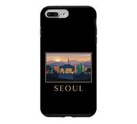 Seoul City Korea Skyline Sunset Retro Travel Graphic Case for iPhone 7 Plus/8 Plus