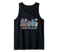 Seoul City Name Travel Souvenir Landmark Tourist Gift Tank Top