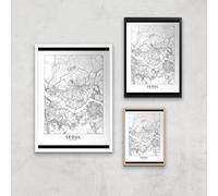 Seoul Light City Map Giclee Art Print - A4 - Print Only