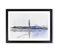 Seoul Skyline in South Korea in Abstract Framed Print | A2 Black Framed Wall Art | Ready to Hang | Abstract Cityscape Picture | Living Room Bedroom Lounge Office