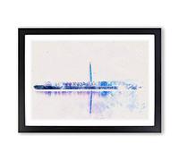 Seoul Skyline in South Korea Watercolour Framed Print | A2 Black Framed Wall Art | Ready to Hang | Modern Cityscape Picture | Living Room Bedroom Lounge Office