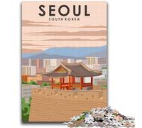 Seoul South Korea Jigsaw Puzzles for Adults 1000 Pieces, Stress Reliever Staycation Kill Time with Matching Poster And Trivia Sheet 2000pcs (70x100cm)