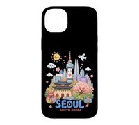 Seoul South Korea Kawaii Kids Travel Souvenir Case for iPhone 14 Plus