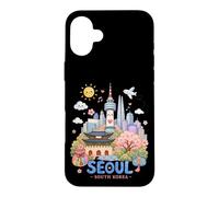 Seoul South Korea Kawaii Kids Travel Souvenir Case for iPhone 16 Plus