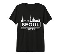 Seoul South Korea Minimalist White Skyline Premium T-Shirt