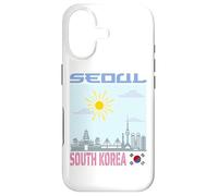 Seoul South Korea Skyline Korean Flag Graphic Art Drawing Case for iPhone 17