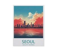 Seoul South Korea, Vintage Travel Poster，Jigsaws Puzzles 1000 Pieces Classic Jigsaws Educational Games Toys，Best Gift for Adults and Kids（75x50cm）-BB68
