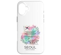 Seoul South Korea Watercolor City Landmark Case for iPhone 16 Plus