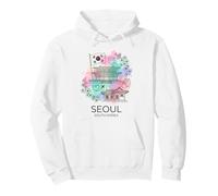 Seoul South Korea Watercolor City Landmark Pullover Hoodie