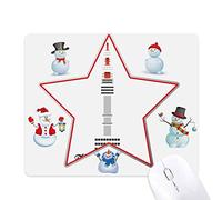 Seoul Tower in Korea Christmas Snowman Family Star Mouse Pad