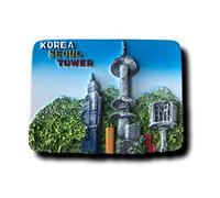 Seoul Tower Korea 3D Refrigerator Magnet Travel Souvenirs,Hand-Made Korea Fridge Magnet Home and Kitchen Decoration Magnetic Sticker