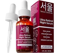 SeoulCeuticals Korean Retinol Night Serum - Korean Skincare for Anti-Ageing, Skin Tone, Fine Lines, and Wrinkles Face Moisturiser - 1% Korean Retinol, 97.5% Snail Mucin and Hyaluronic Acid - 1oz