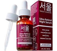SeoulCeuticals Korean Retinol Night Serum - Korean Skincare for Anti-Ageing, Skin Tone, Fine Lines, and Wrinkles Face Moisturiser - 1% Korean Retinol, 97.5% Snail Mucin and Hyaluronic Acid - 1oz
