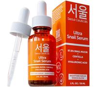 SeoulCeuticals Korean Skincare Snail Serum - 97.5% Snail Mucin Night Serum - Anti-Aging, Anti Wrinkle Hyaluronic Acid Face Brightening Serum - K Beauty Skincare Centella Wake & Glow Serum - 30ml