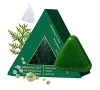 Seoulglow Leaf Hair Soap Nature Triangle Shampoo Bar, Nature Triangle Shampoo Bar, Usman Grass Glutinous Rice Water Solid ShampooBar for Hair Care, Green Soap Organic Hair Oil Control (1pc)