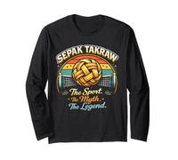 Sepak Takraw Sport Myth Legend Indian Rattan Ball Player Long Sleeve T-Shirt