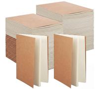 Sepamoon 150 Pack Kraft Notebook Journals 5.82 Inch x 4.13 Inch A6 Softcover Notebooks Bulk for Kids Student Writing Sketch Travel Journal Office Notepad with 48 Page 24 Sheet(Brown,Blank)