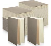 Sepamoon 150 Pack Kraft Notebook Journals 5.82 Inch x 4.13 Inch A6 Softcover Notebooks Bulk for Kids Student Writing Sketch Travel Journal Office Notepad with 48 Pages 24 Sheets, Lined(Dark Gray)