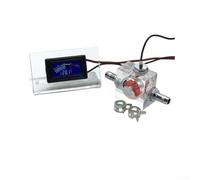 Separate LED Thermometer and Three-Way Flow Meter for Precise Monitoring of Water-Based Cooling Loops (red with stand)