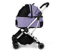 Separate Pet Stroller, Dog Cat Pram Buggy Pushchair with 4 Wheels, Easy Wash Away with Carry Cage, Pet Car Seat, for Medium Small Pet