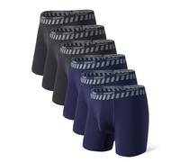 Separatec Men's Bamboo Rayon Underwear Breathable Dual Pouch Boxer Shorts 6 Pack