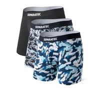 Separatec Men's Bamboo Rayon Underwear Printing Breathable Dual Pouch Boxer Shorts 3 Pack