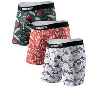 Separatec Men's Bamboo Rayon Underwear Printing Breathable Dual Pouch Boxer Shorts 3 Pack
