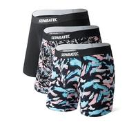 Separatec Men's Bamboo Rayon Underwear Printing Breathable Dual Pouch Boxer Shorts (UK, Alpha, L, Regular, Regular, Pink Print)