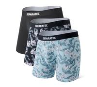 Separatec Men's Bamboo Rayon Underwear Printing Breathable Dual Pouch Boxer Shorts (UK, Alpha, XXL, Regular, Regular, Flower bud Print)