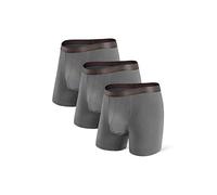 Separatec Men's Boxer Breifs Bamboo Dual Pouch Underwear Shorts Breathable Antibacterial Soft Fitted Underpants with Fly Multi-pack (UK, Alpha, XL, Regular, Regular, Grey*3)