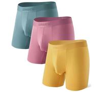 Separatec Mens Boxer Briefs 8th-Gen Separate Dual Pouch Breathable Cooling Rayon Bamboo Underwear Silky Smooth Boxer Shorts 3 Pack