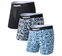 Separatec Men's Boxer Briefs Bamboo Rayon Underwear Dual Pouch Breathable Dual Pouch Boxer Shorts Printed Design Inseam 6.5 inches (UK, Alpha, L, Regular, Regular, Crayon Print)