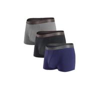 Separatec Mens Boxers Bamboo Dual Pouch Underwear Trunks Breathable Antibacterial Fitted Underpants Multi-pack (UK, Alpha, S, Regular, Regular, Black, Grey, Blue)