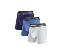 Separatec Men's Boxers Bamboo Underwear Trunks Breathable Soft Dual Pouch Fitted Underpants with Fly 3 Pack
