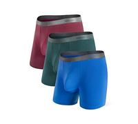 Separatec Men's Boxers Bamboo Underwear Trunks Breathable Soft Dual Pouch Fitted Underpants with Fly 3 Pack