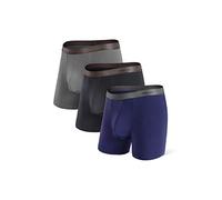 Separatec Men's Boxers Bamboo Underwear Trunks Breathable Soft Dual Pouch Fitted Underpants with Fly 3 Pack