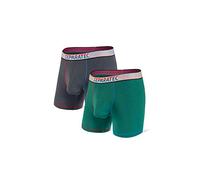 Separatec Men's Boxers Single-Sided Moisture Transported Quick Dry Underwear Cotton Micro Modal Breathable Dual Pouch Trunks 2 Pack