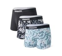 Separatec Men's Trunks Bamboo Rayon Dual Pouch Underwear Printing Breathable Dual Pouch Boxer Shorts Multi-pack Printed Design (UK, Alpha, L, Regular, Regular, Flower bud Print)