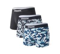 Separatec Men's Trunks Bamboo Rayon Dual Pouch Underwear Printing Breathable Dual Pouch Boxer Shorts Multi-pack Printed Design (UK, Alpha, XL, Regular, Regular, Blue Print)