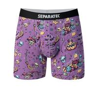 Separatec Valentines Day Mens Underwear with Pouch for Balls, Cooling Boxer Briefs Moisture Wicking, Boxer Briefs for Men, Halloween Carnival Night Print, M