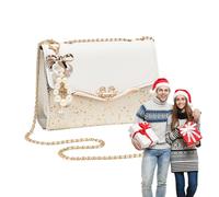 Separated Strap Bag, Clutch Handbag with Evening Bag with Shiny Bracelet, Sparkling Festive Handbags, Switch Bag with Sequins, Wedding Bag, Small Shoulder Bags, White (With Pendant), Siehe