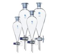 Separatory Funnel Glass Pear Shape Separatory Funnel Lab Borosilicate Glass Separatory Funnel Chemistry Science Lab Equipment 3.3 Borosilicate Glass 60ml - 2000ml, 19/24/29 Joint (60ml, 19joint)