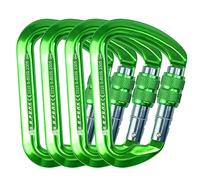 SEPEAK UIAA 30kN Locking Climbing Carabiner, Professional Heavy Duty Screwgate Clip for Outdoor Climbing, Mountaineering, Rappelling, Camping, Hiking, Swing,Keyring Large D Ring Hook/6744lb,4pc,Green