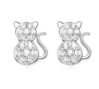 Sepfavo Beautiful Cute Cat Earrings Hypoallergenic, Cat Lovers Girls Children Birthday Easter Christmas Halloween Valentine's Day, Gift for Grandmother Mom to Granddaughter Daughter, MINI, Stainless
