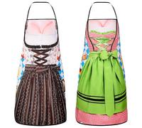 SEPGLITTER 2 Piece Christmas Apron, Funny Christmas Cooking Apron for Women Men Red Green Kitchen Aprons Waterproof Apron for Christmas Parties Ladies Men Christmas Gift, 80 x 60 cm