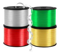 SEPGLITTER 440 Yards Christmas Curling Ribbon,4 Rolls Green Red Gold Silver Curly Ribbon Set Thin Plastic Curling Ribbons for Crafts Christmas Ribbons for Gift Wrapping Xmas Party Decoration