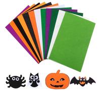 SEPGLITTER 60 Pcs Halloween Felt Fabric Sheets, 30x20 cm Craft Felt Square | Orange Purple Black Green White, Felt for Crafting, DIY Sewing, Spooky Autumn Arts and Crafts Supplies, Halloween Decorations