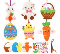 SEPGLITTER 9 Pieces Easter Egg Craft for Kids Set, Easter Craft Easter Decoration Craft Set Easter Decoration Set for DIY Easter Eggs Filler Easter Gifts